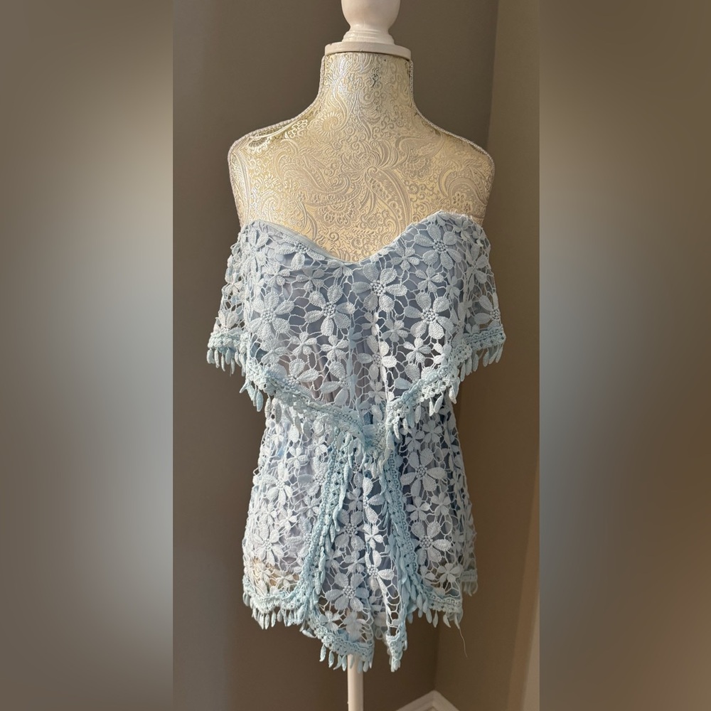 Solaris Style Lace Romper Lace Up Back Lined Boho Small